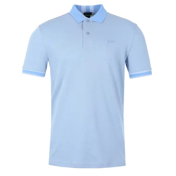 Image of BOSS Green Paddy 8 Cotton-Pique Polo Shirt - L Blue Tops male 50519857-498 L