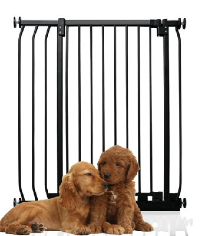 Image of Bettacare Extra Tall Elite Dog Gate, 80Cm - 89Cm, Matt Black, Extra Tall 96.8Cm In Height, Pressure Fit Pet Gate