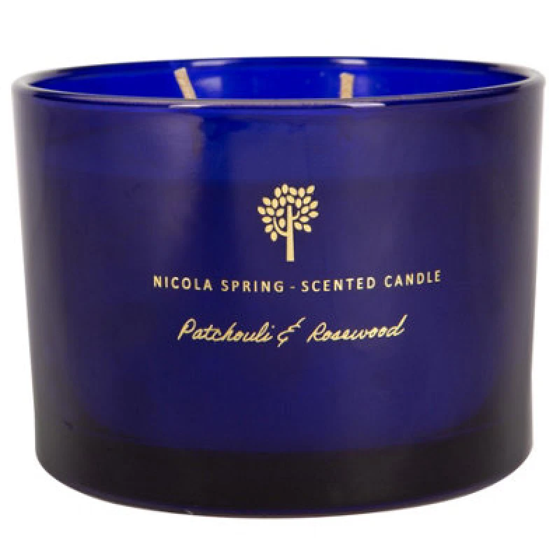 Image of Nicola Spring Soy Wax Scented Candle 350g Patchouli & Rosewood Blue