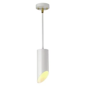 Image of 1 Light Pendant - White Aged Brass, E27