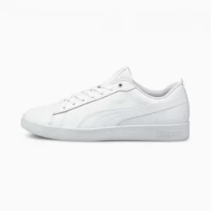 Image of PUMA Smash V2 Leather Womens Trainers, White, size 6.5, Shoes