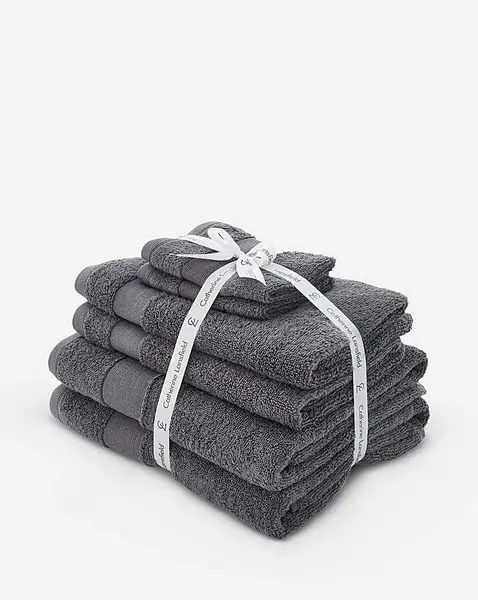 Image of Anti Bacterial 6 Piece Towel Bale Charcoal HH66601