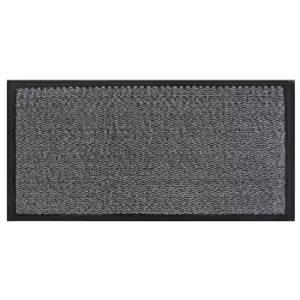Image of JVL Heavy Duty Commodore Backed Barrier Door Floor Mat Grey/Black 80 x 140 cm