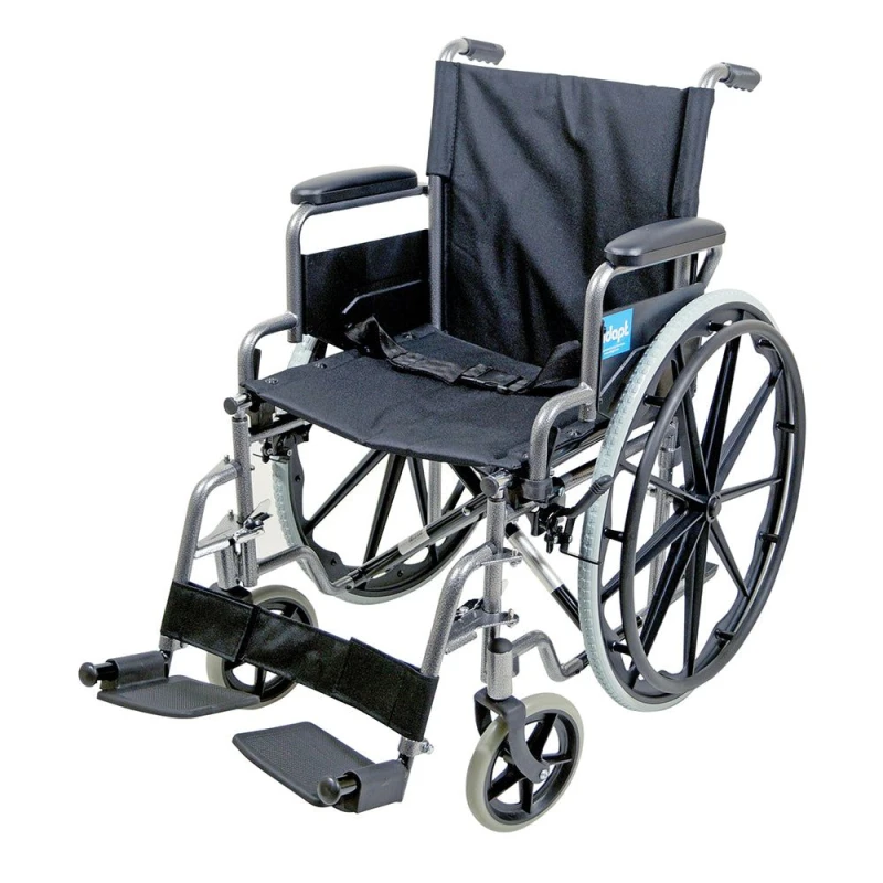 Image of Loops Lightweight Self Propelled Steel Transit Wheelchair - Foldable Design - Hammered Metallics