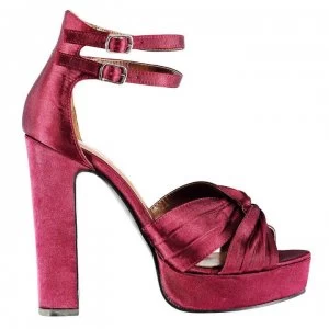 Image of Glamorous Satin Knot Sandals - Burgundy
