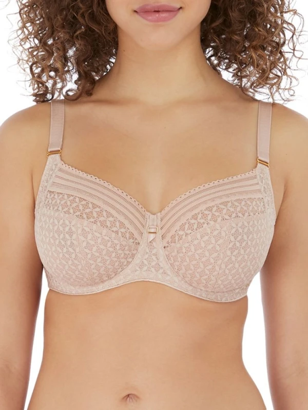Image of Freya Womens Viva Lace Side Support Bra in Nude Size: 32FF Nude Female 32FF
