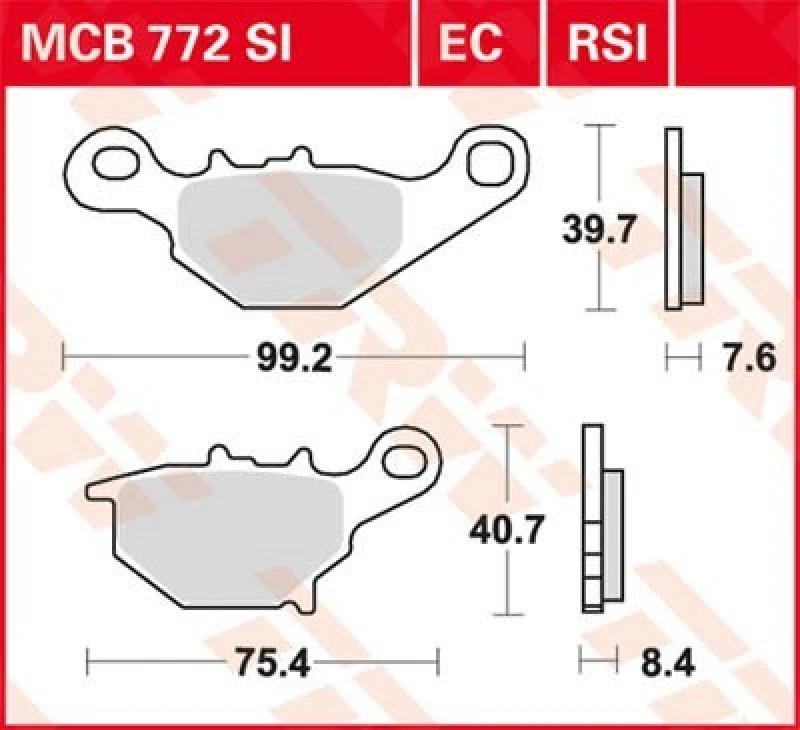 Image of TRW MCB772SI Brake pad set Brake Pad Set,disc brake (402)