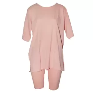 Image of Forever Dreaming Womens/Ladies Oversized Tee Pyjama Set (S) (Peach)