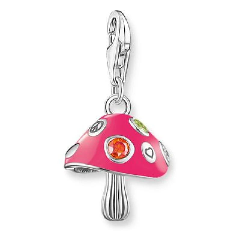 Image of Thomas Sabo 2211-845-7 Silver Pendnant Charm Colourful Fly Jewellery
