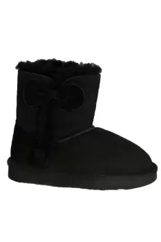 Image of Bow Detail Sheepskin Boots