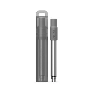 Image of Zoku Reusable Pocket Straw - Charcoal