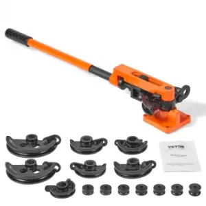 Image of VEVOR Pipe Tube Bender, 3/8" to 1" OD Manual Pipe Tube Bender with 7 Bending Dies, 180° Copper Aluminum Pipes Bending Tools for HVAC Air Conditioning