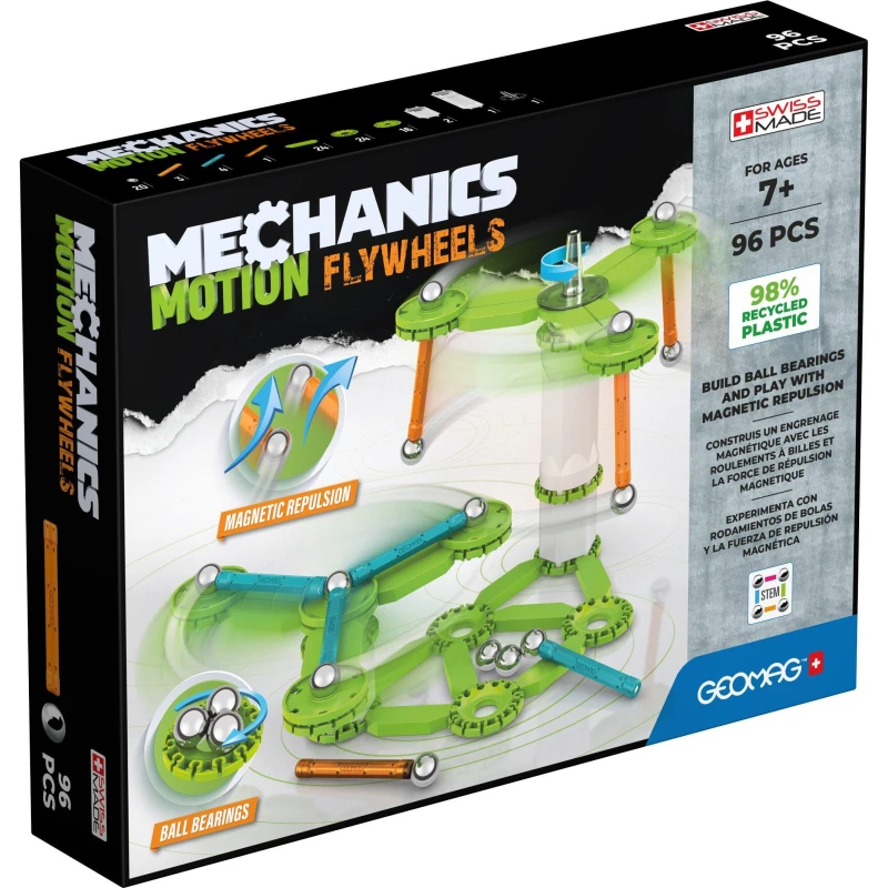 Image of GEOMAG Mechanics Motion Magnetic Flywheels - 96 Pieces Make Your Own Toys One Size Multi 42972299000