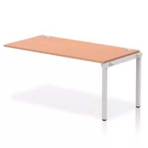 Image of Impulse Bench Single Row Ext Kit 1600 Silver Frame Office Bench Desk Beech