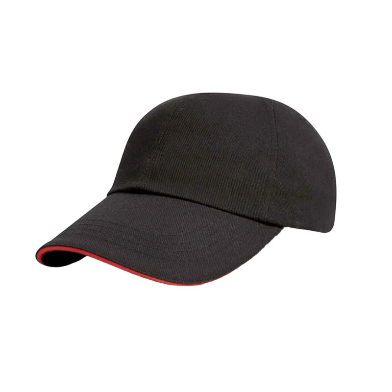 Image of Result Heavy Brushed Cotton Low Profile Baseball Cap in Black Unisex One Size
