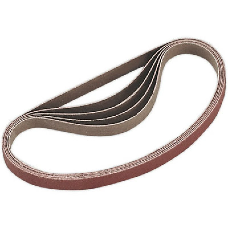 Image of Loops 5 PACK - 10mm x 330mm Sanding Belts - 120 Grit Aluminium Oxide Slim Detail Loop Multi