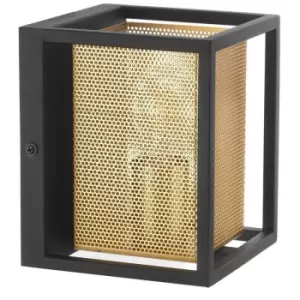 Image of Onli Malik Box Wall Lamp, Black, Gold