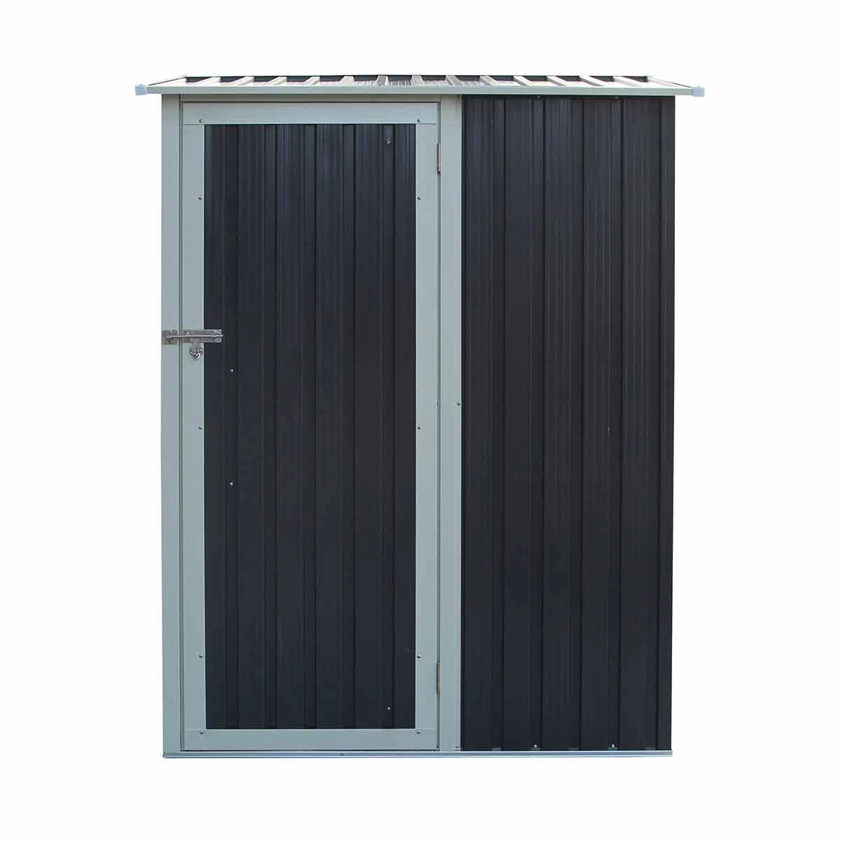 Image of Rowlinson Trentvale 5 x 3ft Metal Pent Shed Dark Grey Steel