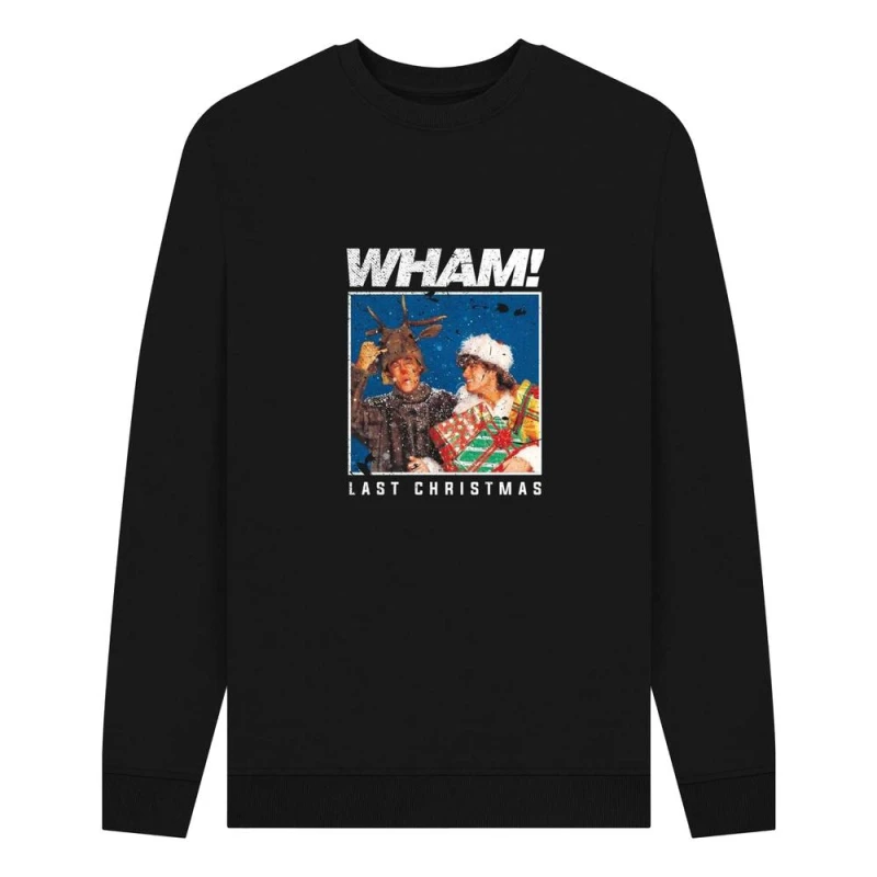 Image of Wham Mens Last Christmas Sweatshirt in Black Size: Small Black Male S