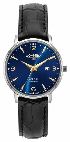 Image of Roamer 958844 41 40 05 Valais Ladies Blue Dial With Rose Watch