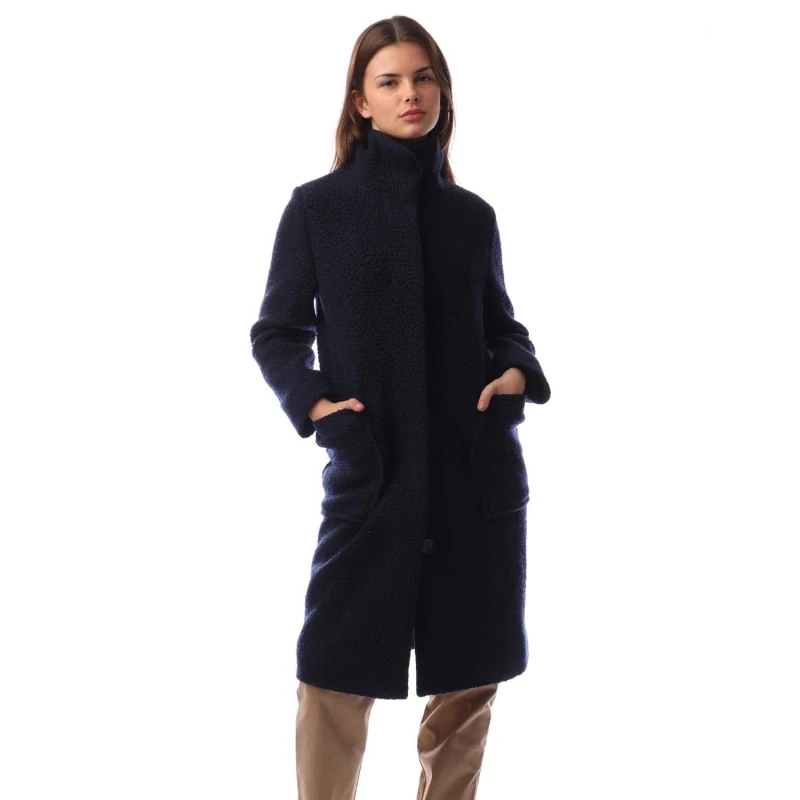 Image of Boss Womens Structured Tailored Formal Coat Blue female 6 (XS)