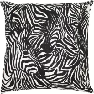 Image of Furn Hidden Zebra Cushion Cover (One Size) (Black) - Black