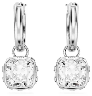 Image of Swarovski 5662919 Stilla Drop Hoop Earrings Rhodium Plated Jewellery