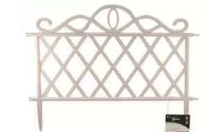 Image of Plastic White Garden Border Lawn Patio Flower Bed Fence