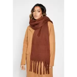 Image of I Saw It First Soft Touch Oversized Tassel Scarf - Brown
