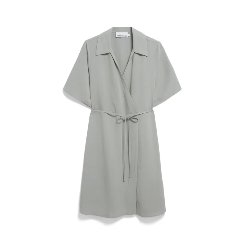 Image of ARMEDANGELS Wrap dress For Her ARMEDANGELS Femnaami Lino Vert Female M