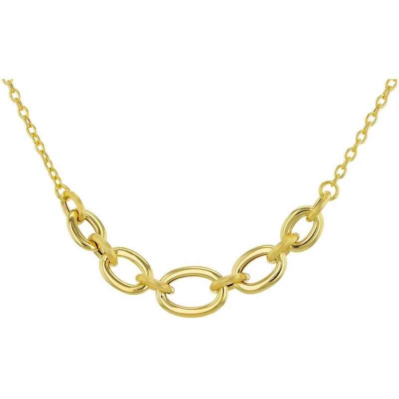 Image of Be You 9ct Gold Curb Link Centre Necklace Yellow Gold female 17.5in