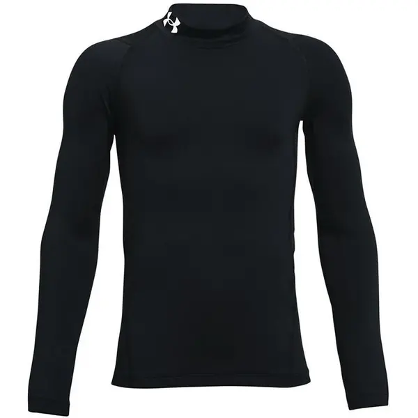 Image of Under Armour Mock Long Sleeve Top 7 - 8 Years (S) Black 42152603175