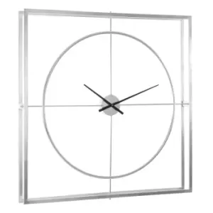 Image of Olivia's Square Silver Metal Clock