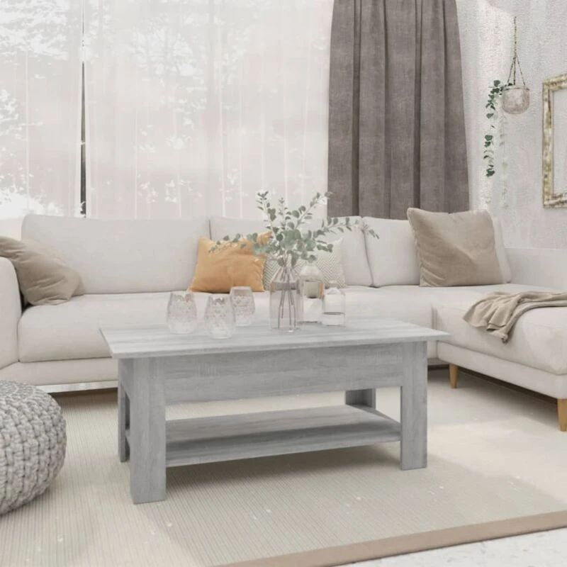 Image of VIDAXL Coffee Table Grey Sonoma 102x55x42cm Engineered Wood Vidaxl 8720286837597