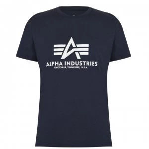 Image of Alpha Industries Basic Logo T-Shirt - Navy