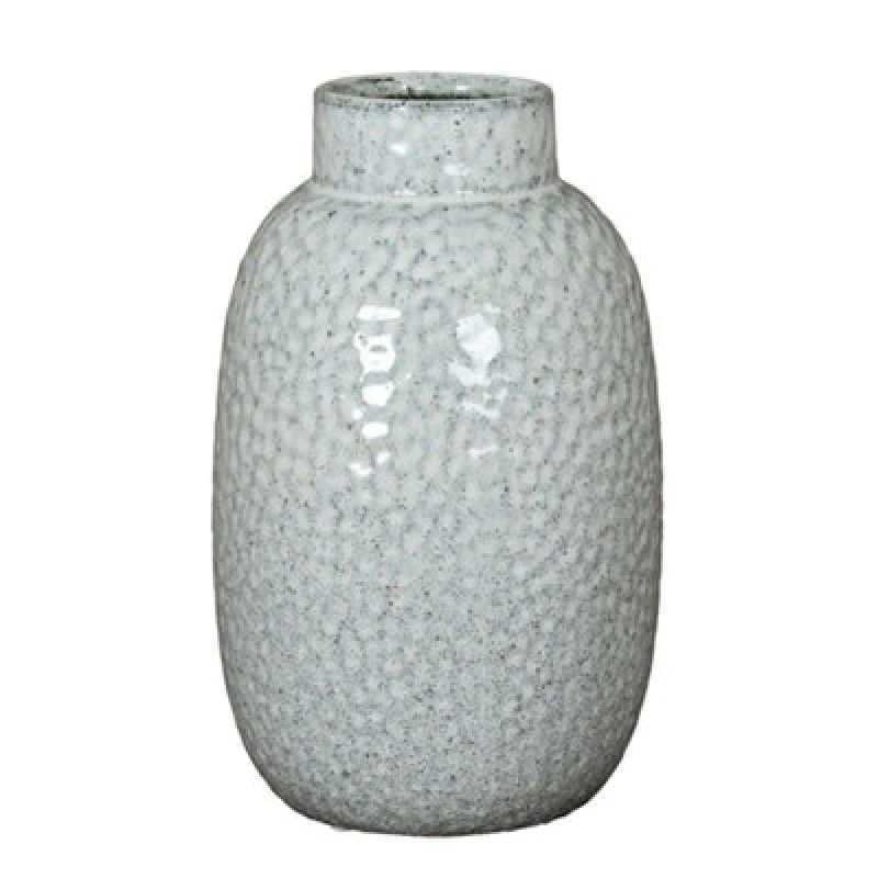 Image of Hill Interiors Cairn Dimple Medium Vase - Ceramic - L16 X W16 X H28cm - White
