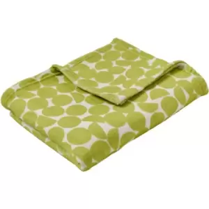 Image of Fusion Ingo Geometric Print Soft Touch Fleece Throw, Green, 120 x 150 Cm