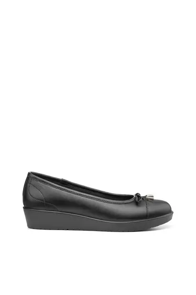 Image of Hotter 'Paloma' Ballet Wedge Shoes Black