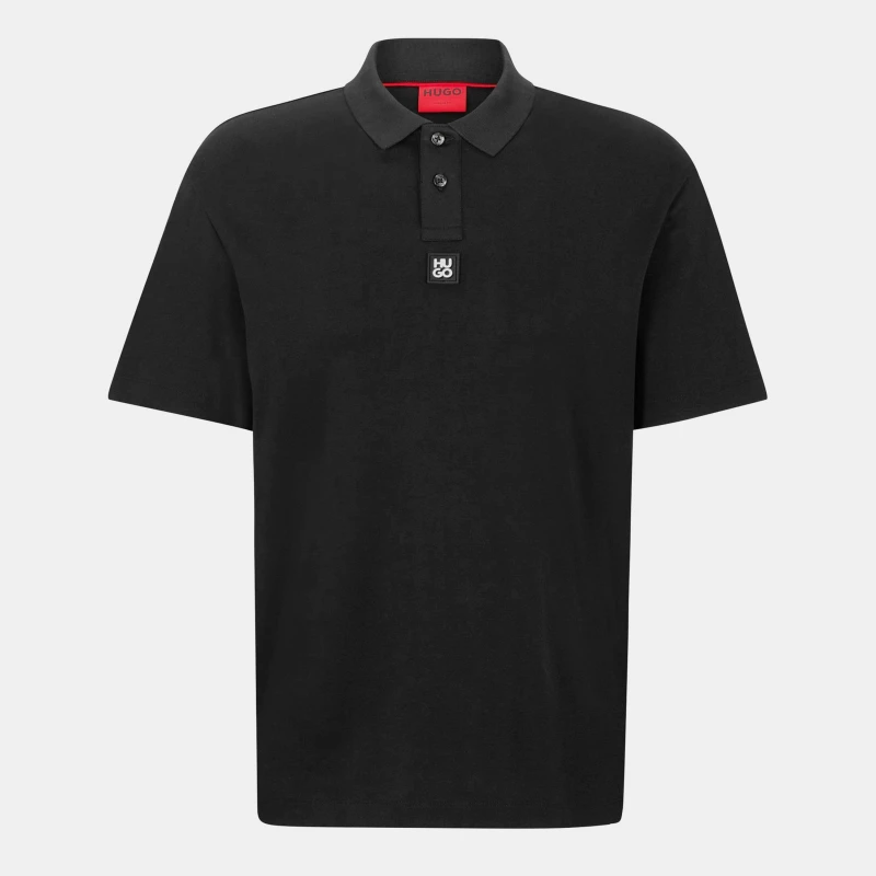 Image of Hugo Mens Deabono Short Sleeve Polo Shirt Black 002 male M