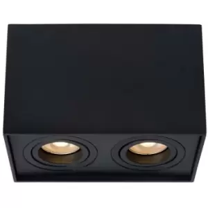 Image of Lucide TUBE - Rectangle Surface Mounted Ceiling Spotlight - 2xGU10 - Black