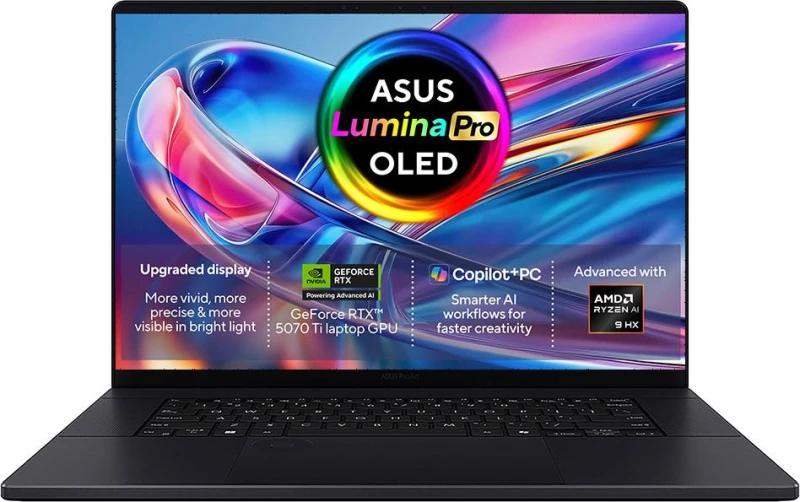 Image of ASUS ProArt P16 H7606WR-SE004W OLED 16" Copilot+ Laptop - NVIDIA GeForce RTX 5070 Ti, AMD Ryzen AI 9 HX, 2TB SSD, 32GB RAM - Black