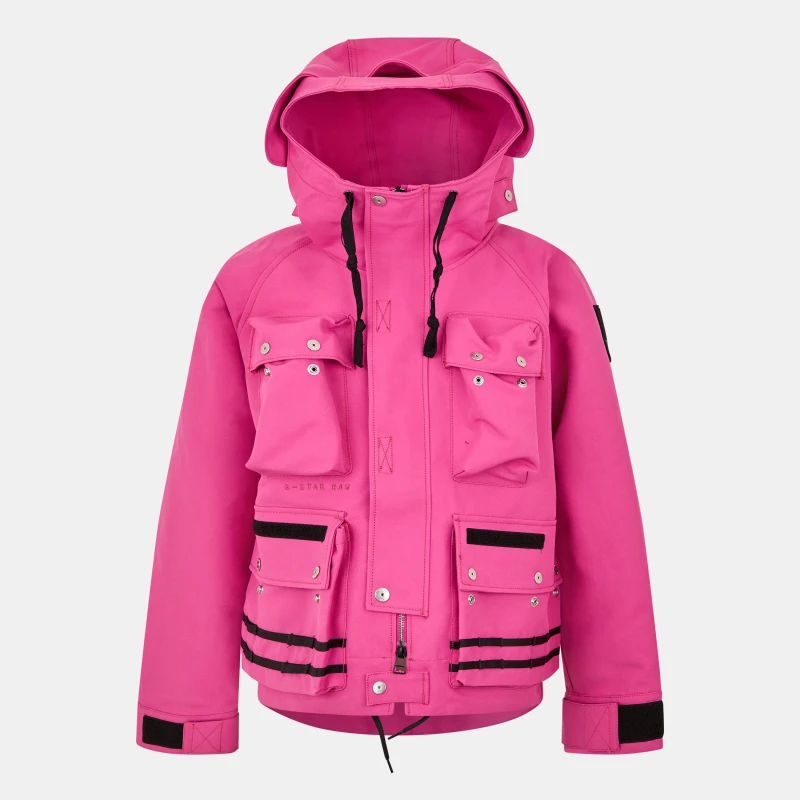 Image of G Star Mens E Photographer Hooded Long Sleeve Overshirt Fuchsia male Medium