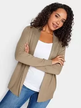 Image of M&Co Open Front Cardigan - Camel, Brown, Size 14-16, Women