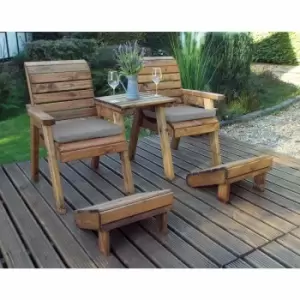 Image of Charles Taylor Deluxe Straight Lounger Set with Cushions, Grey