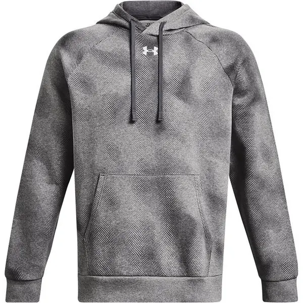 Image of Under Armour Mens Training Rival Fleece Printed Hoodie - Grey Size M Men