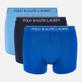 Image of Polo Ralph Lauren Mens 3 Pack Trunk Boxers - Cruise Navy/Sapphire Star/Bermuda Blue - M
