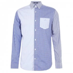 Image of Gant Gant Mixed Panel Shirt - Blue 423