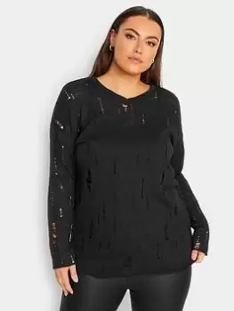 Image of Yours Yours Drop Stitch Knit Jumper