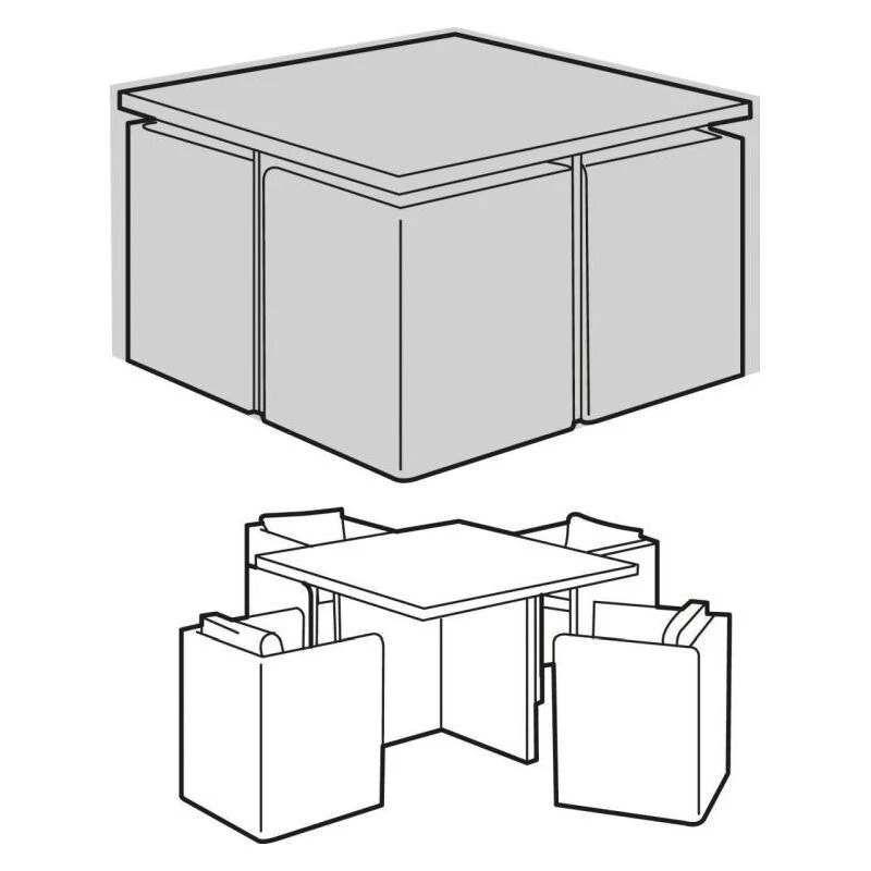 Image of Garland 4 Seater Large Cube Set Cover Black, 7 Year Warranty W1638