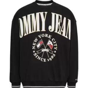 Image of Tommy Jeans Tjm Skater Prep Logo Crew - Black